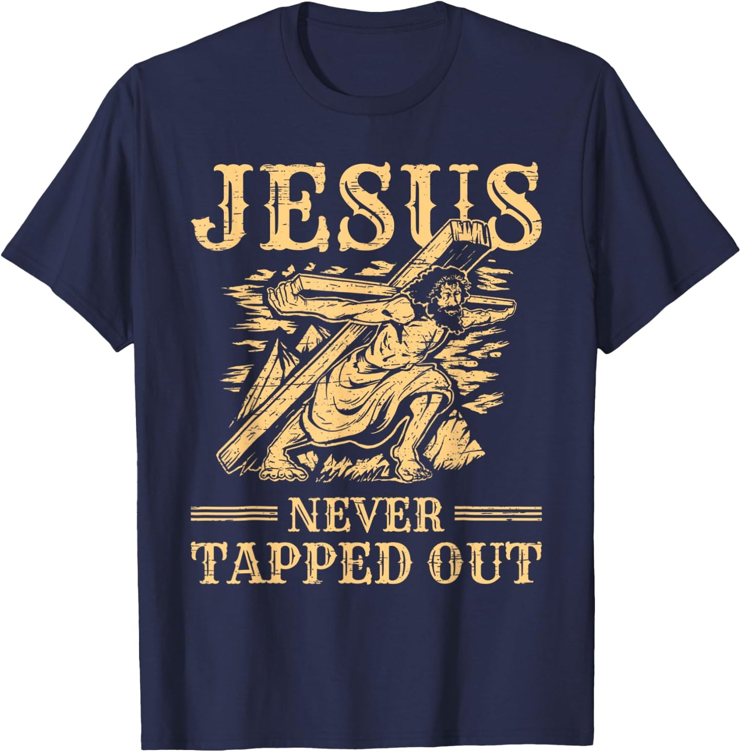 Easter Jesus never Tapped out Resurrection Sunday Rabbit T-Shirt - T-Shirt | Navy