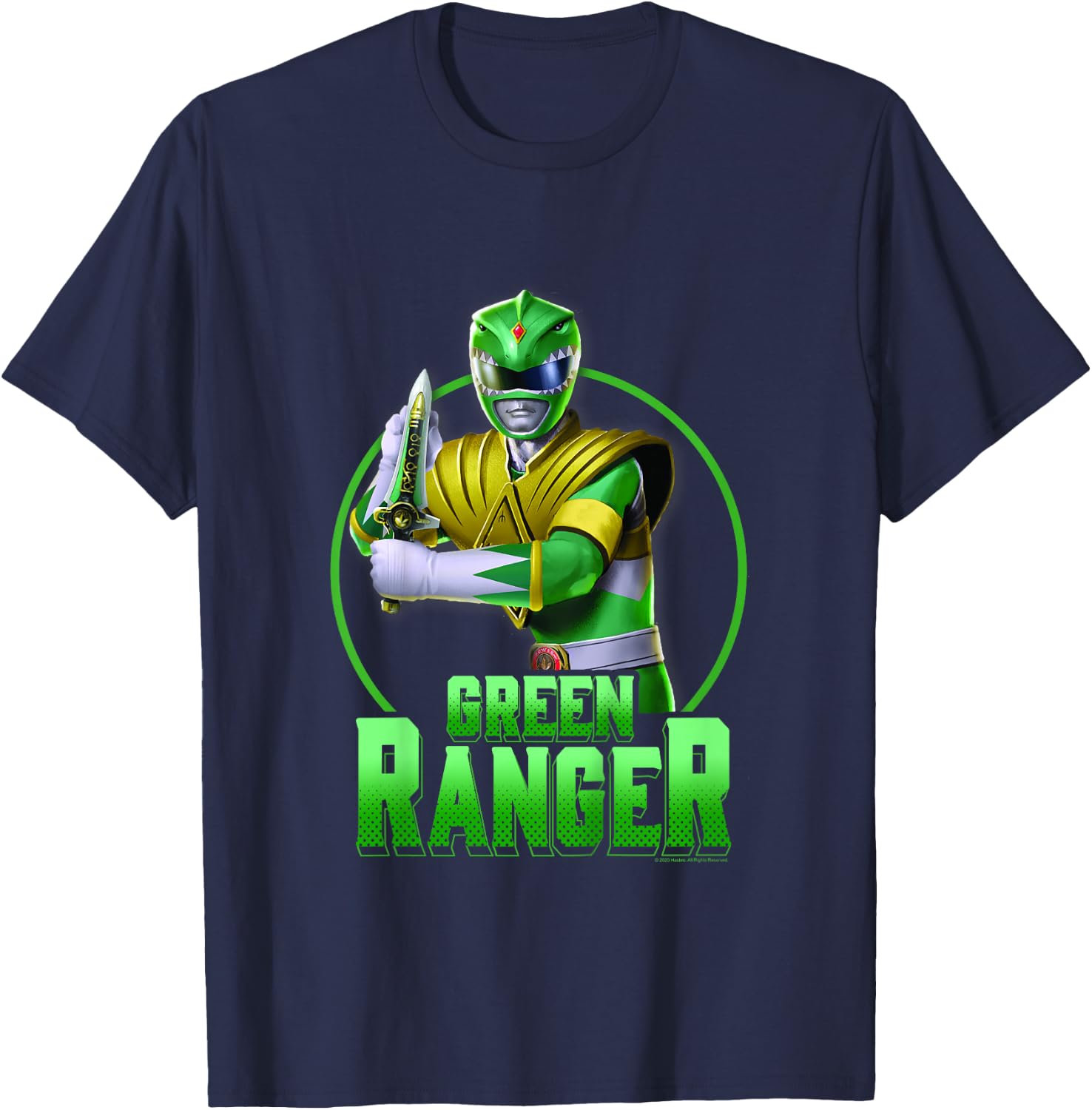 Kids Power Rangers Green Ranger Power Pose Shot T-Shirt - T-Shirt | Navy