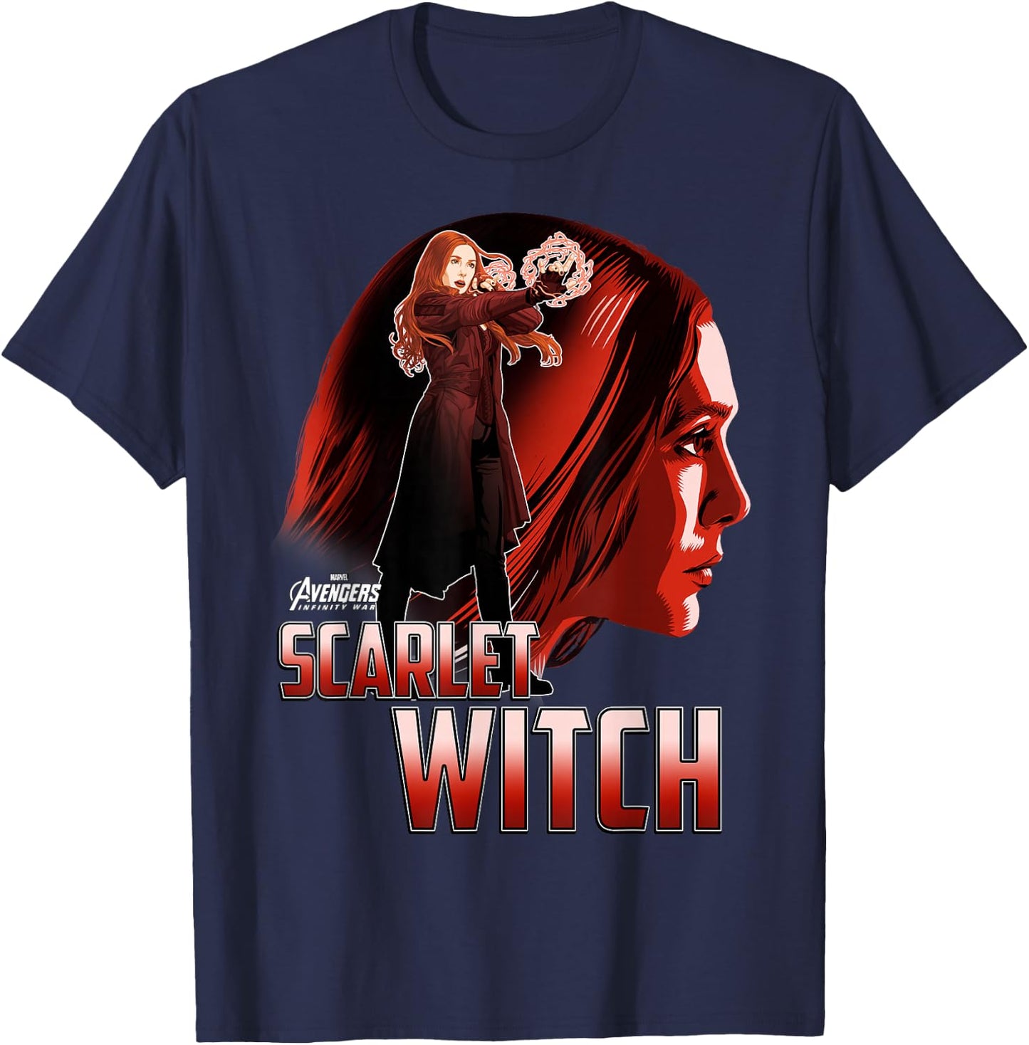 Marvel Infinity War Scarlet Witch Profile Graphic T-Shirt - T-Shirt | Navy