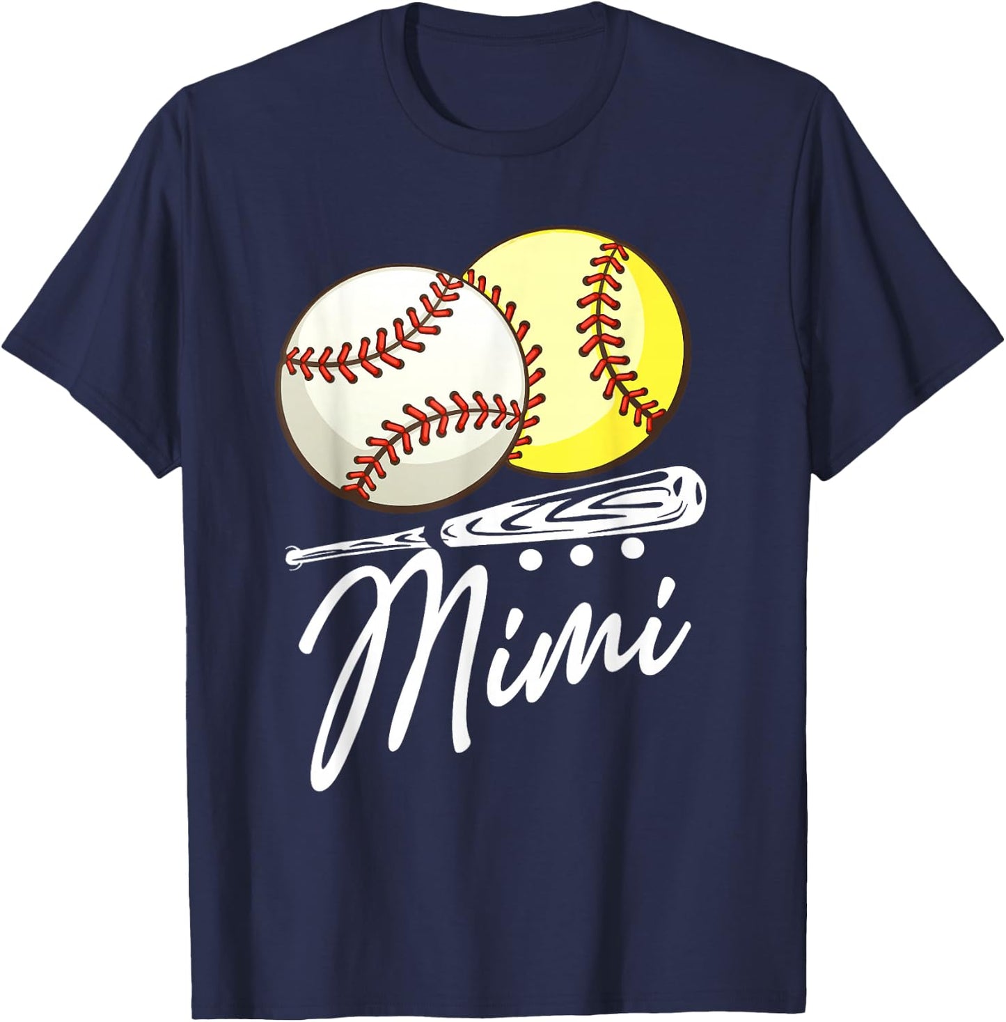 Ball Mimi Baseball Softball T-Shirt - T-Shirt | Navy