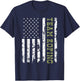 Team Roping Rodeo Vintage American Flag, 4th of July Cowboy T-Shirt - T-Shirt | Navy