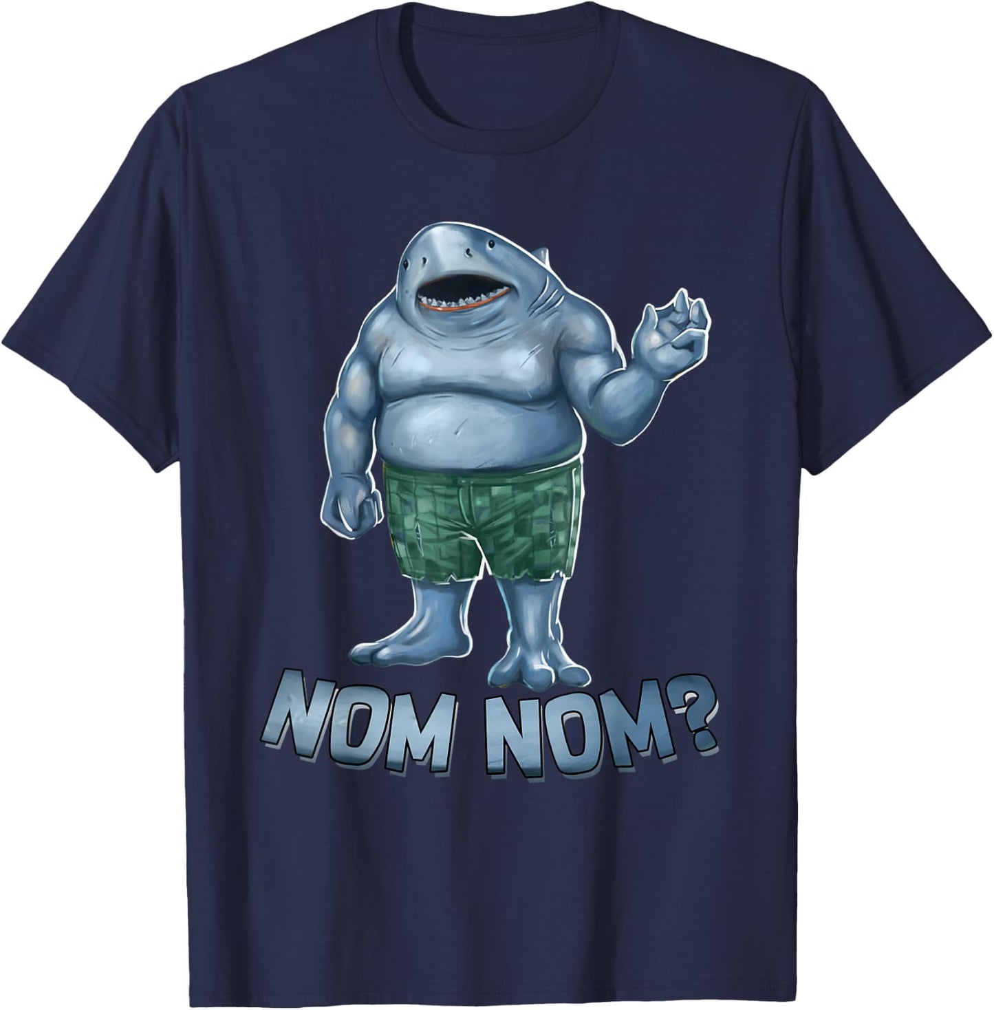 Big Shark In The Squad Nom Nom Funny Movie Character T-Shirt - T-Shirt | Navy