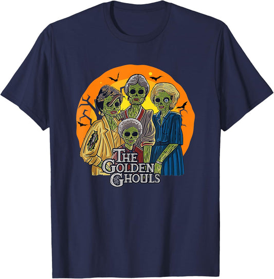 The Golden Ghouls Funny Halloween T-Shirt - T-Shirt | Navy