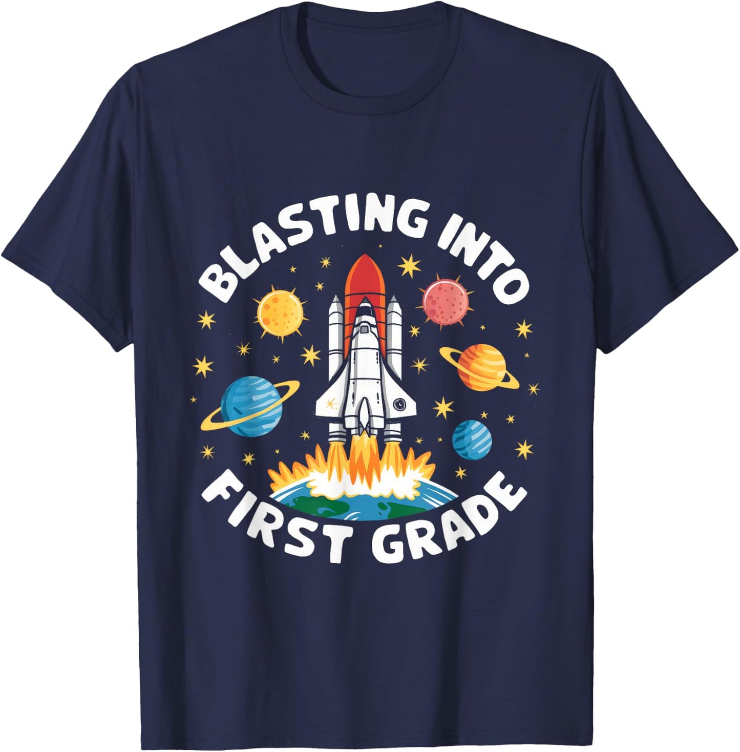 Space Astronaut 1st Grade Back To School Student Teacher T-Shirt - T-Shirt | Navy