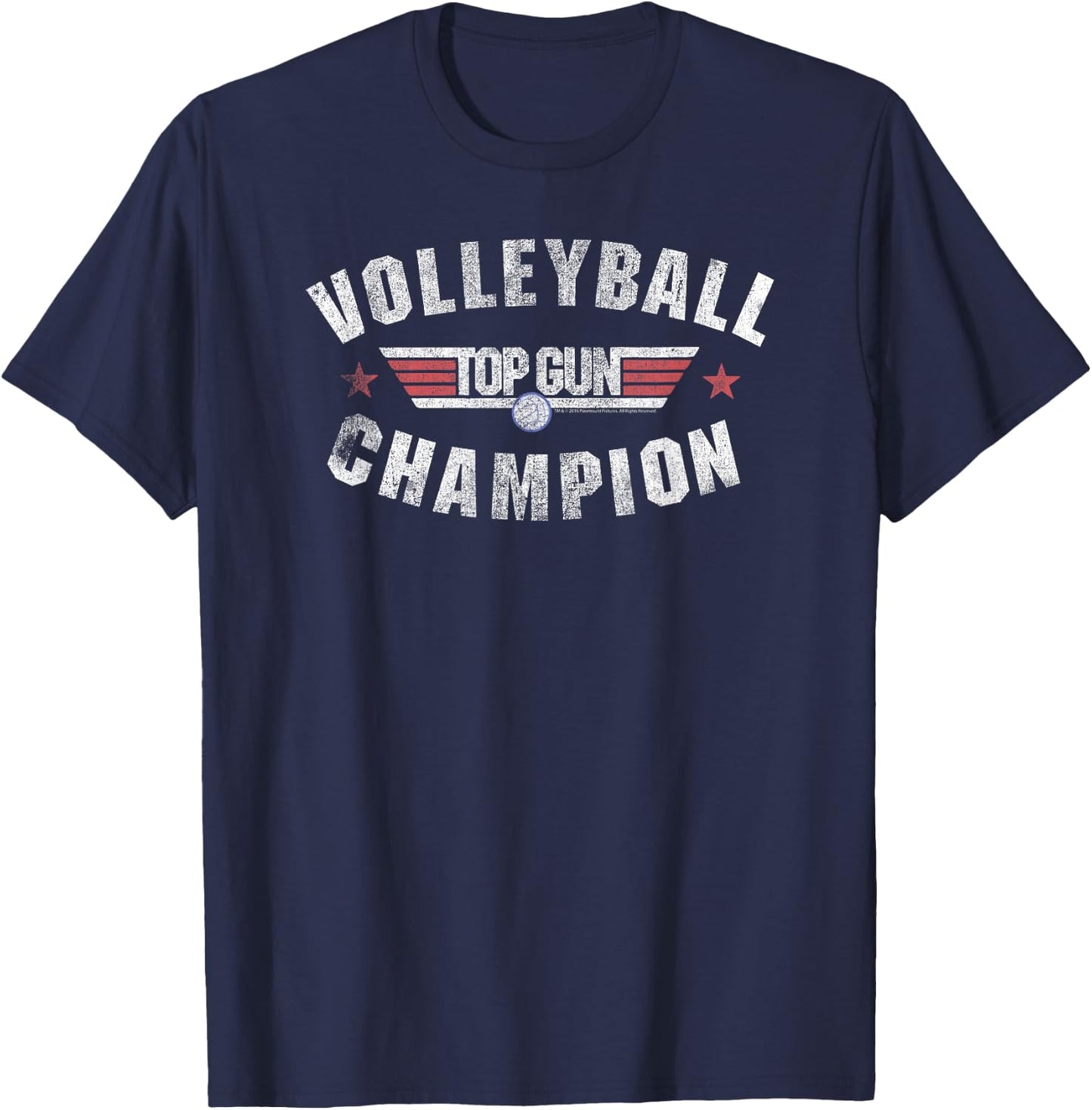 Top Gun Volleyball Champion Logo Action Movie T-Shirt - T-Shirt | Navy