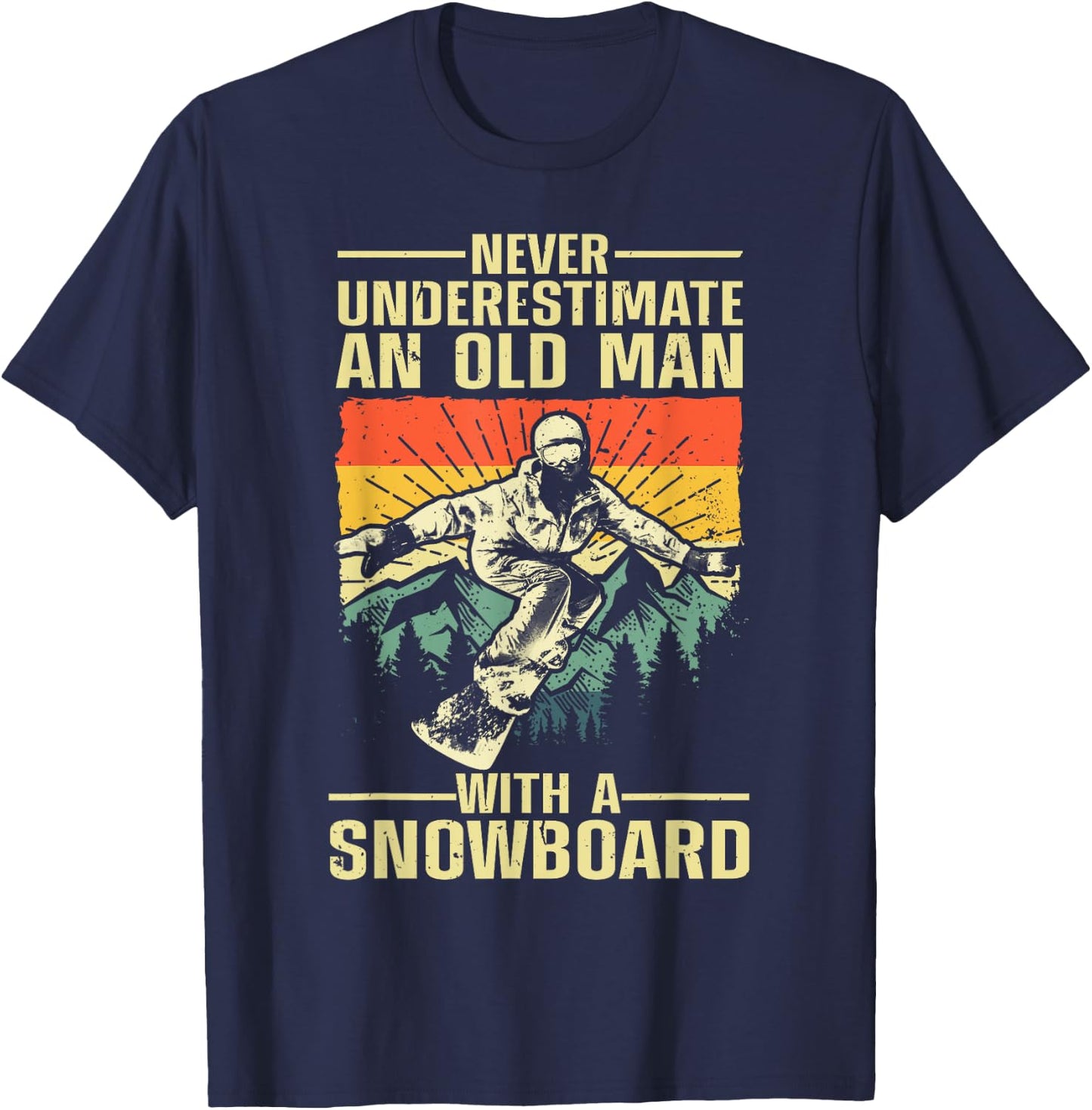 Cool Snowboard Art Men Women Skier Snowboarding Snowboarder T-Shirt - T-Shirt | Navy