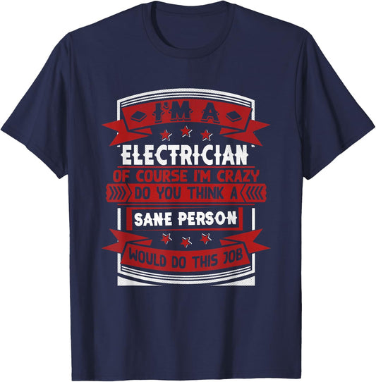 Funny Electrician T-Shirt - T-Shirt | Navy