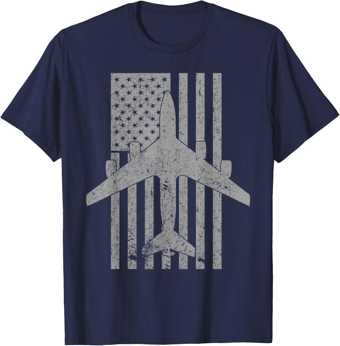 KC-135 Stratotanker Military Aircraft Vintage Flag T-Shirt - T-Shirt | Navy