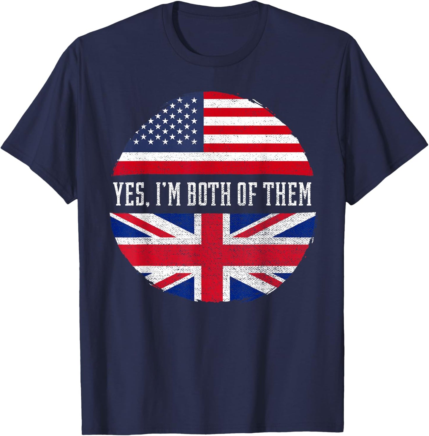 Half American Half British USA Flag United Kingdom Heritage Small T-Shirt - T-Shirt | Navy