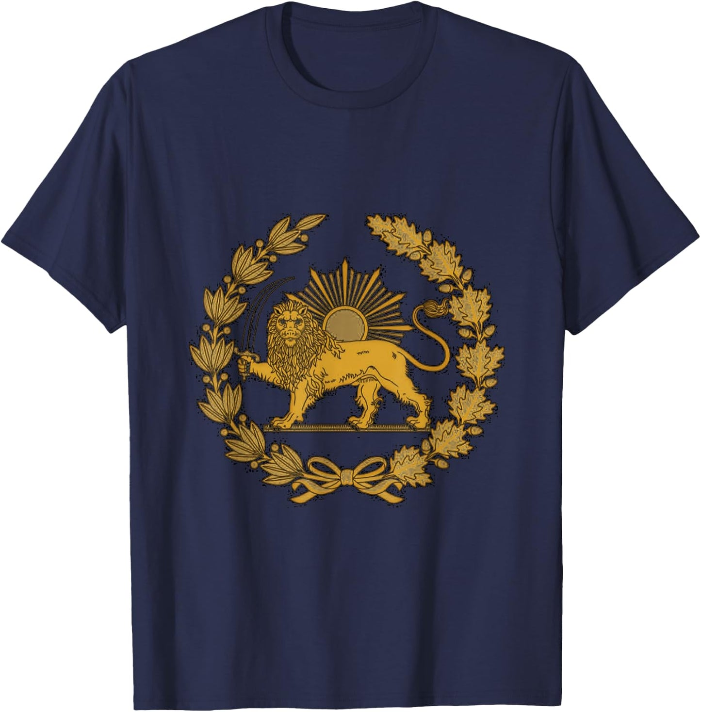 Shir o Khorshid, Lion and Sun, Symbol of Persia T-Shirt - T-Shirt | Navy