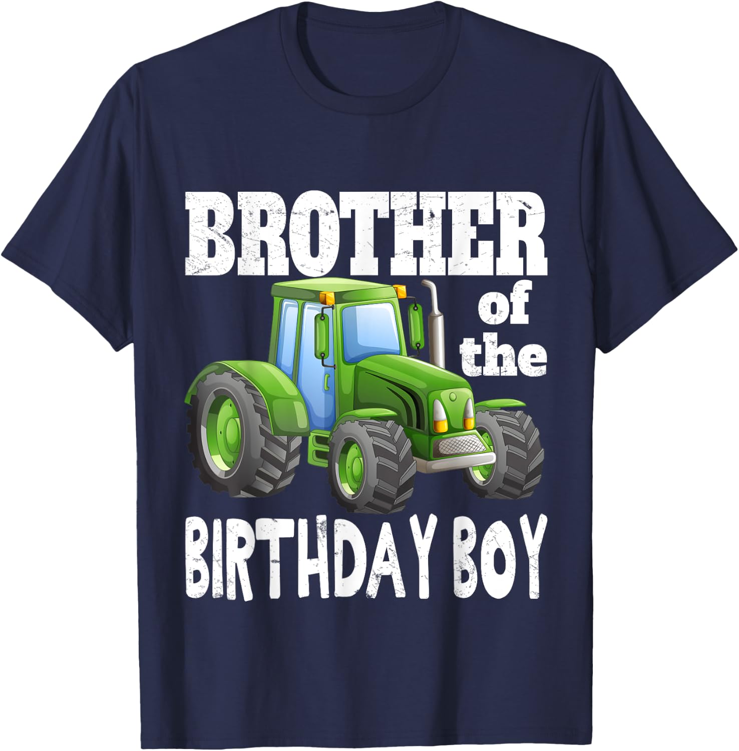 Brother of Birthday Boy Kids Farm Tractor Party Shirt Idea T-Shirt - T-Shirt | Navy