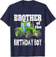 Brother of Birthday Boy Kids Farm Tractor Party Shirt Idea T-Shirt - T-Shirt | Navy
