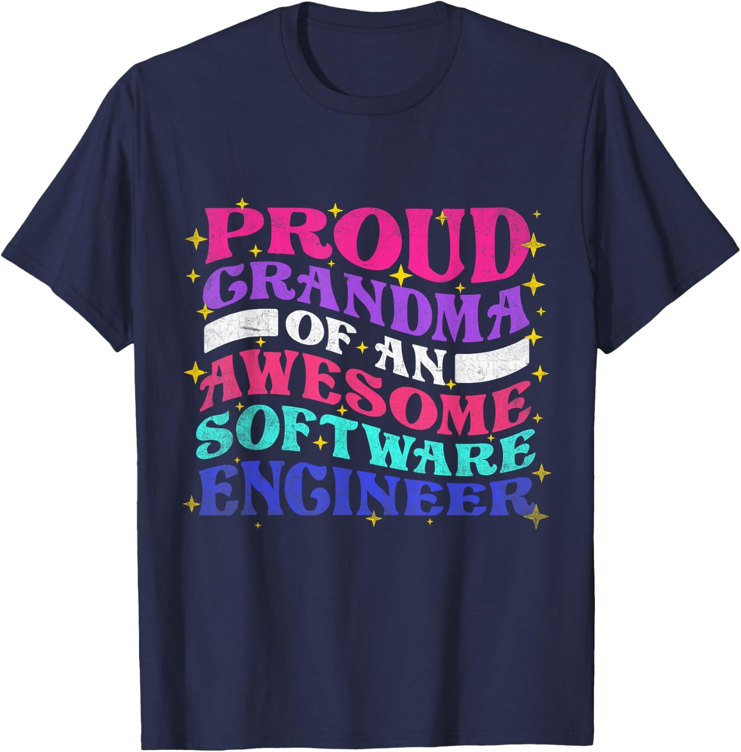 Proud Grandma Of Software Engineer Engineering Graphic T-Shirt - T-Shirt | Navy