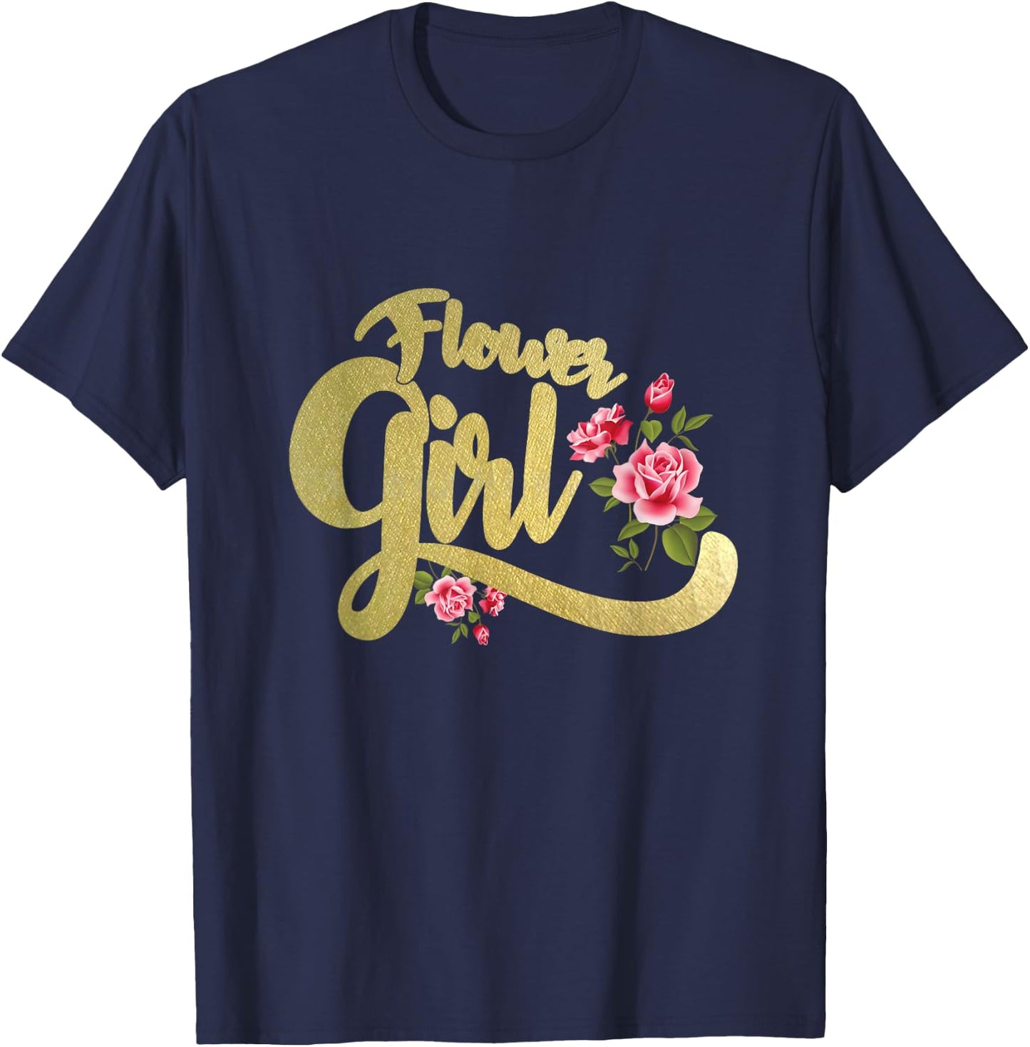 Flower Girl , Bride Groom Wedding Party Gift T-Shirt - T-Shirt | Navy