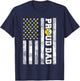 Proud Dad American Flag Funny Softball Volleyball Dad Men T-Shirt - T-Shirt | Navy