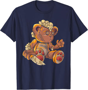 Killer Teddy Bear Lazy Halloween Costume Scary Monster T-Shirt - T-Shirt | Navy