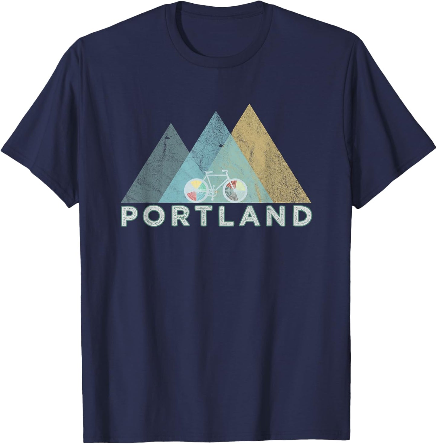 Retro Portland Vintage Bicycle - Oregon T-Shirt - T-Shirt | Navy