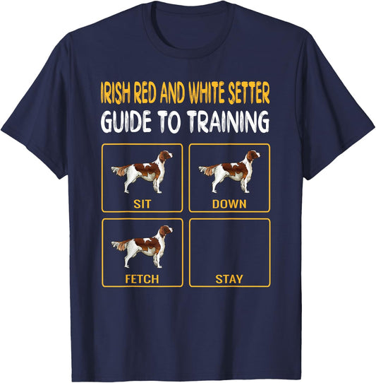 Irish Red and White Setter Guide To Training Dog Obedience Women Kids T-Shirt - T-Shirt | Navy