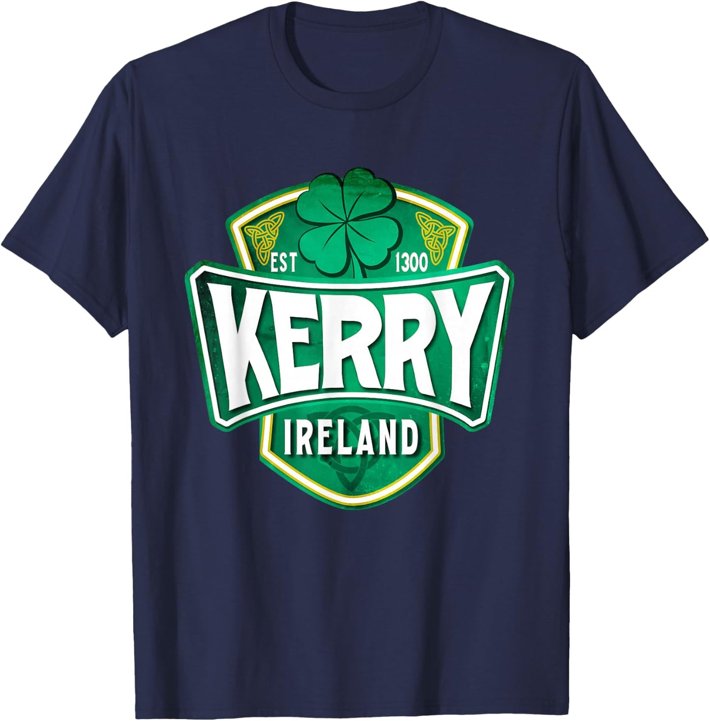 County Kerry Ireland Irish Gaelic Football Hurling Badge T-Shirt - T-Shirt | Navy