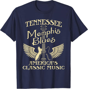 Tennessee Blues America's Classic Music - Musician T-Shirt - T-Shirt | Navy