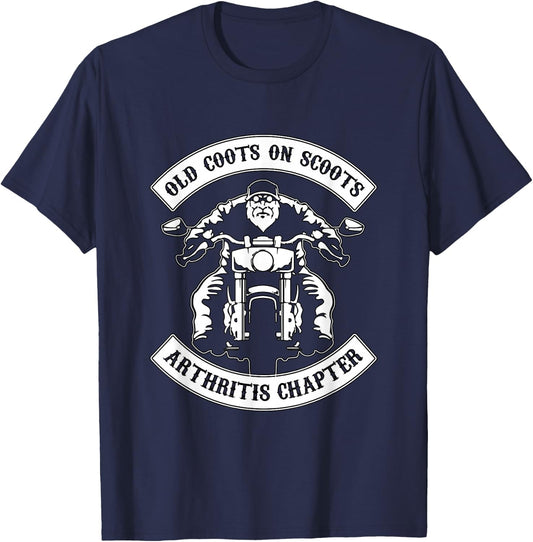 Old Coots On Scoots Arthritis Chapter for bikers T-Shirt - T-Shirt | Navy