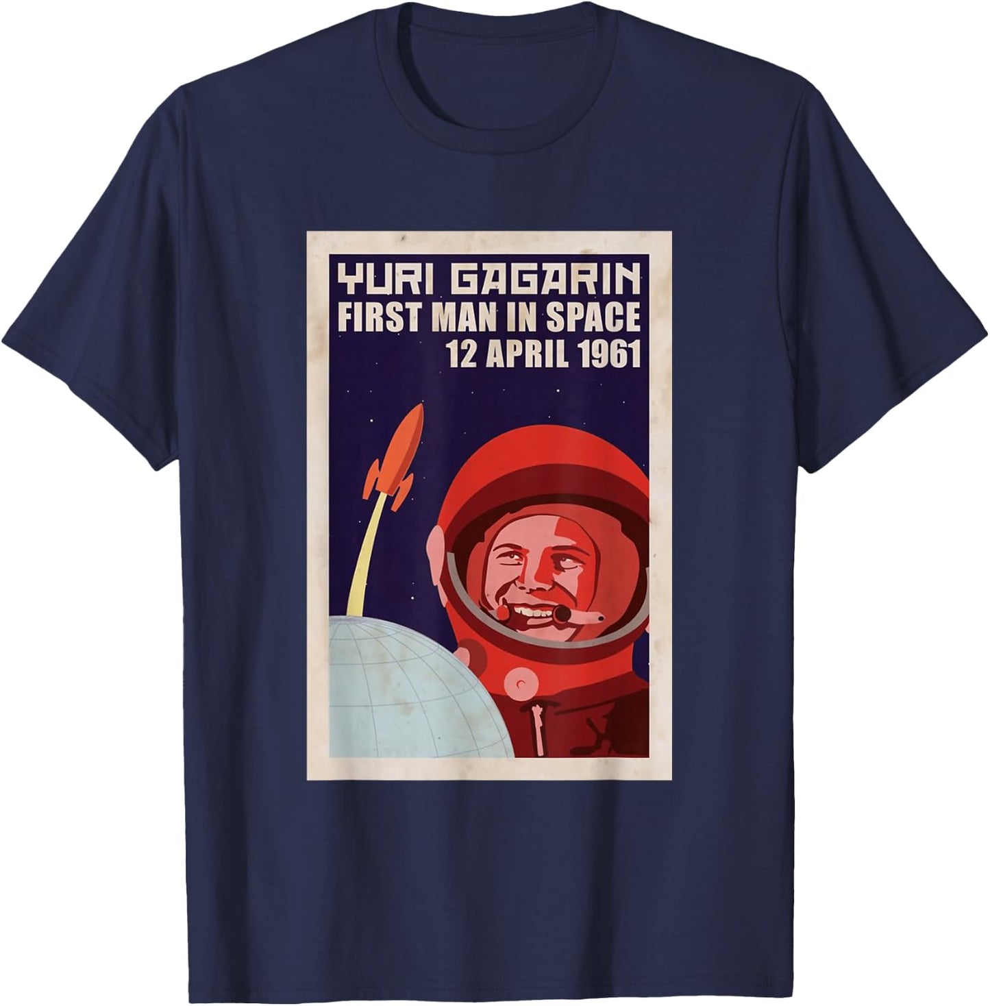 USSR CCCP Astronaut Yuri Gagarin T-Shirt - T-Shirt | Navy