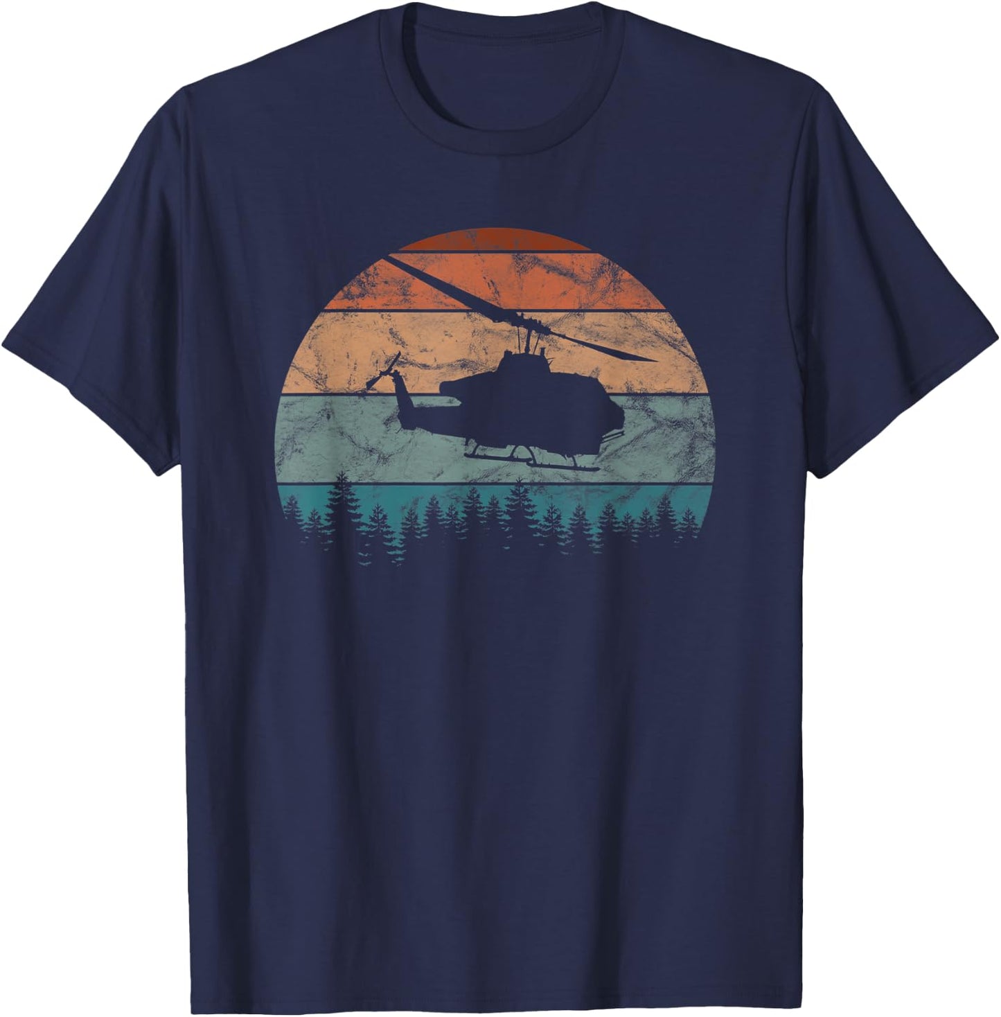 AH-1 Cobra Helicopter Retro Vintage T-Shirt - T-Shirt | Navy