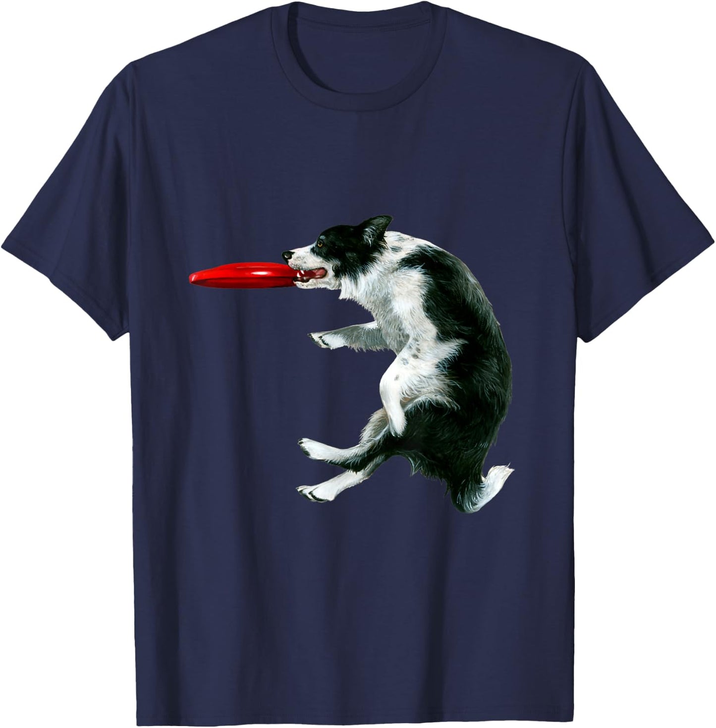 Frisbee Catch Border Collie Shirt T-Shirt - T-Shirt | Navy