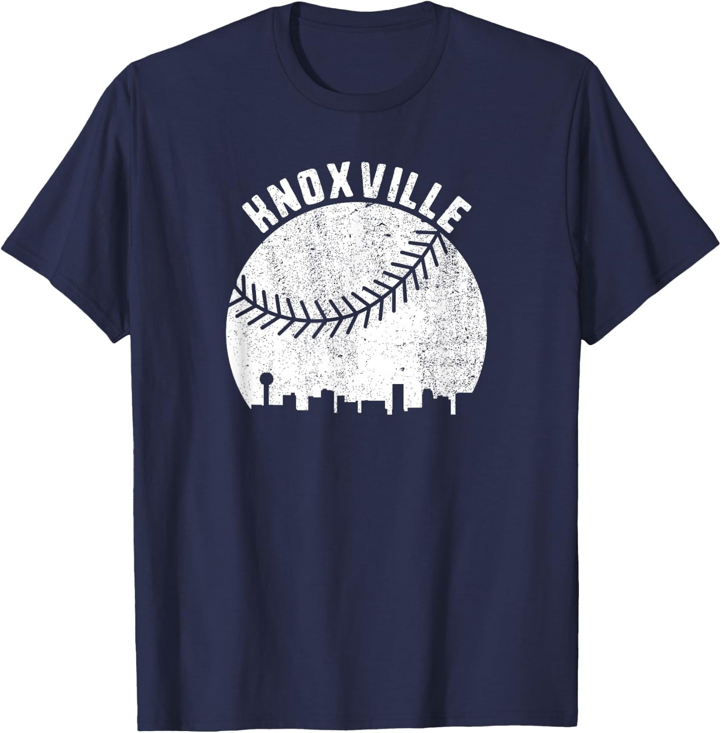 Knoxville Skyline Baseball Fan Vintage Knoxville TN Baseball T-Shirt - T-Shirt | Navy