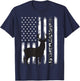 Deer Hunting Hunter Camo USA American Flag Patriotic Graphic T-Shirt - T-Shirt | Navy