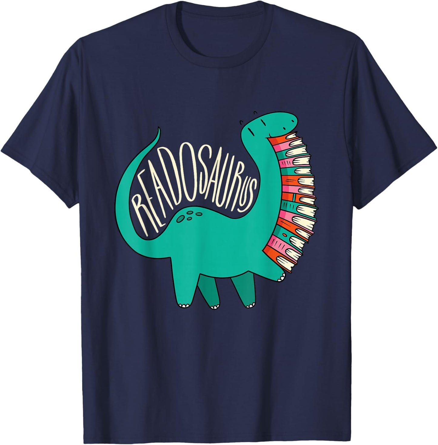 Dinosaur Readosaurus, Books T-Shirt - T-Shirt | Navy