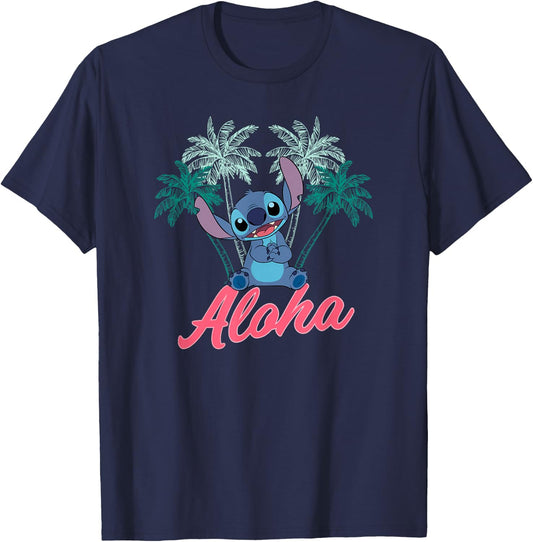 Lilo & Stitch - Aloha T-Shirt - T-Shirt | Navy