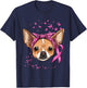 Breast Cancer Awareness Chihuahua Pink Ribbon Survivor Dog T-Shirt - T-Shirt | Navy