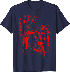 Bloody Halloween zombie attack blood T-Shirt - T-Shirt | Navy