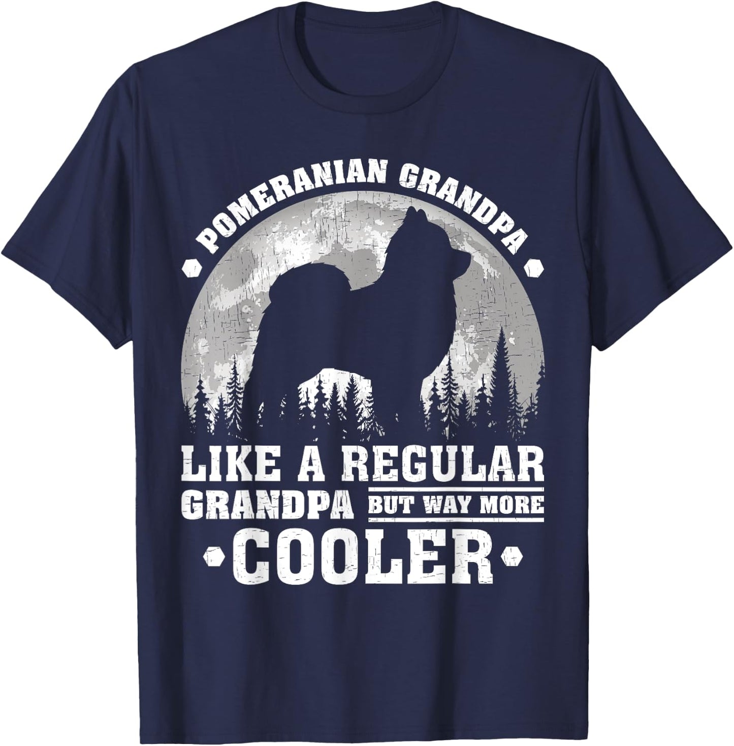 Pomeranian Grandpa Funny Vintage Pomeranian Dog Father's Day Men T-Shirt - T-Shirt | Navy