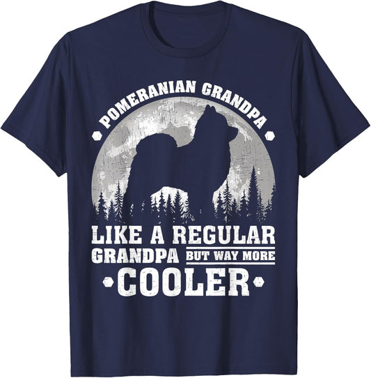 Pomeranian Grandpa Funny Vintage Pomeranian Dog Father's Day Men T-Shirt - T-Shirt | Navy