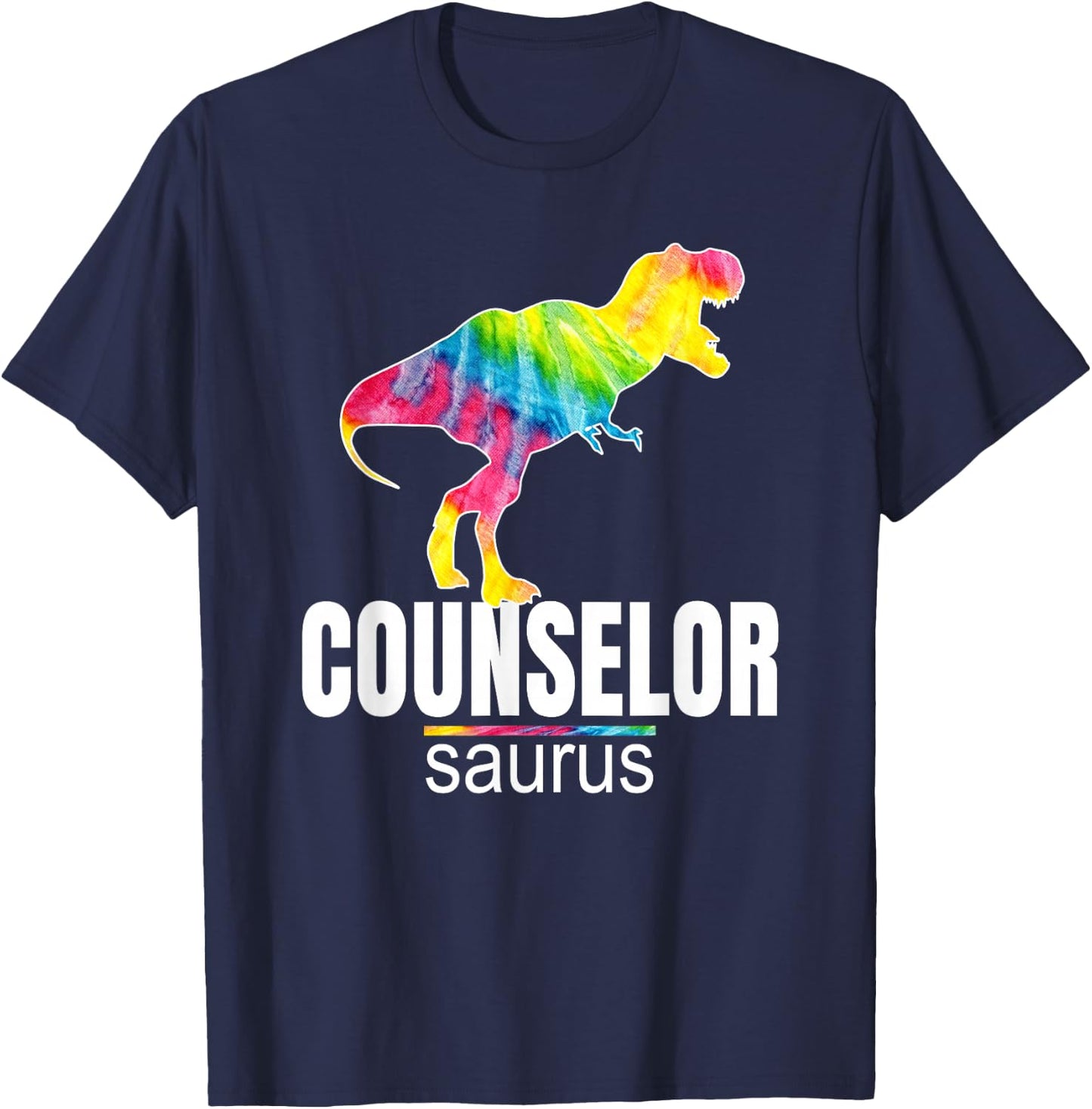Counselorsaurus Dinosaur Funny Counselor Back-School Cute T-Shirt - T-Shirt | Navy