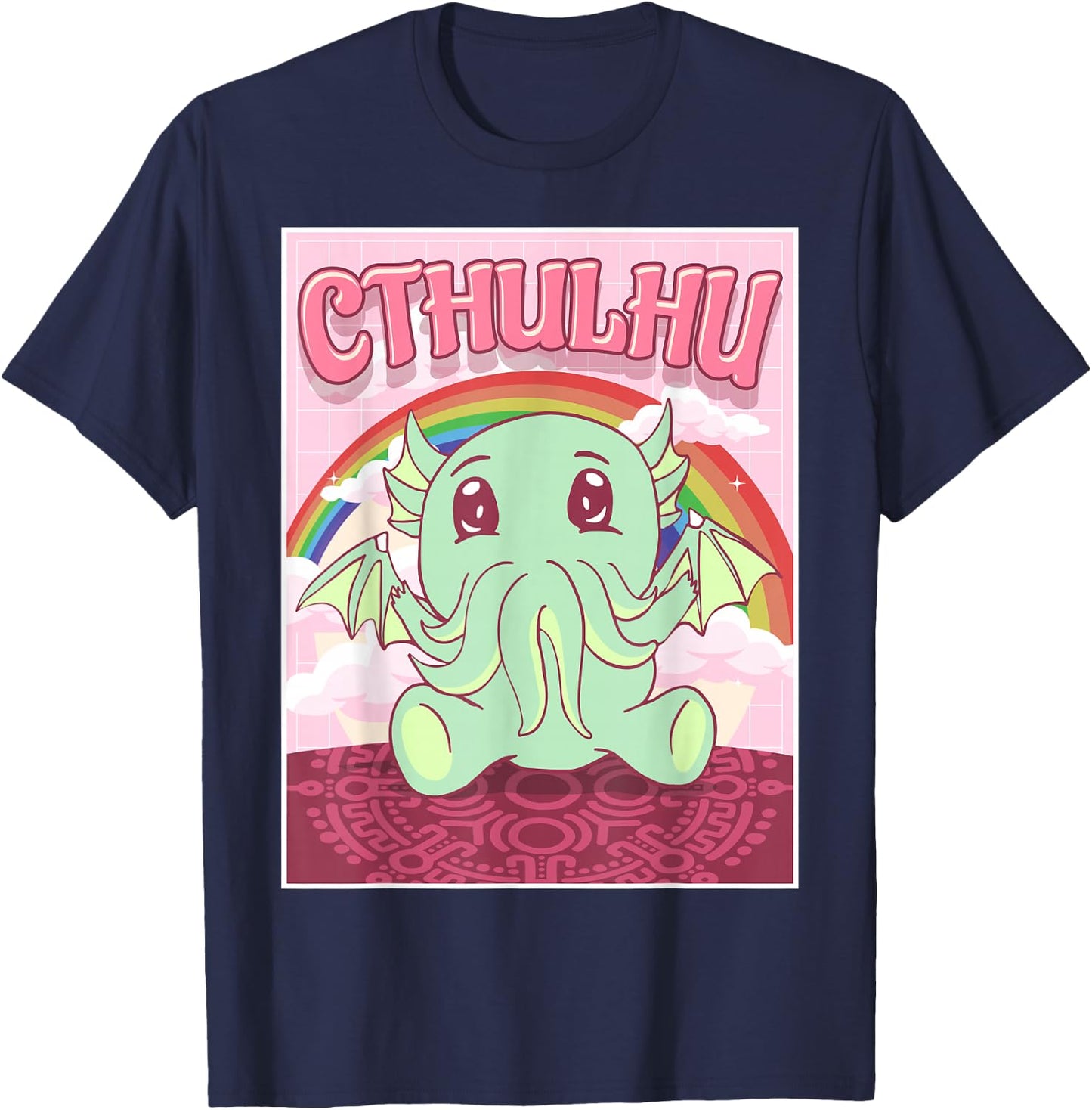 Kawaii Cthulhu Necronomicon Cute Cthulhu Monster T-Shirt - T-Shirt | Navy