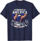 God Bless America Eagle | Land of The Free Home of The Brave T-Shirt - T-Shirt | Navy