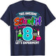This Awesome Scientist is Turning 8 Science Birthday T-Shirt - T-Shirt | Navy