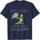 Just A Girl Loves Dragons Designs T-Shirt - T-Shirt | Navy