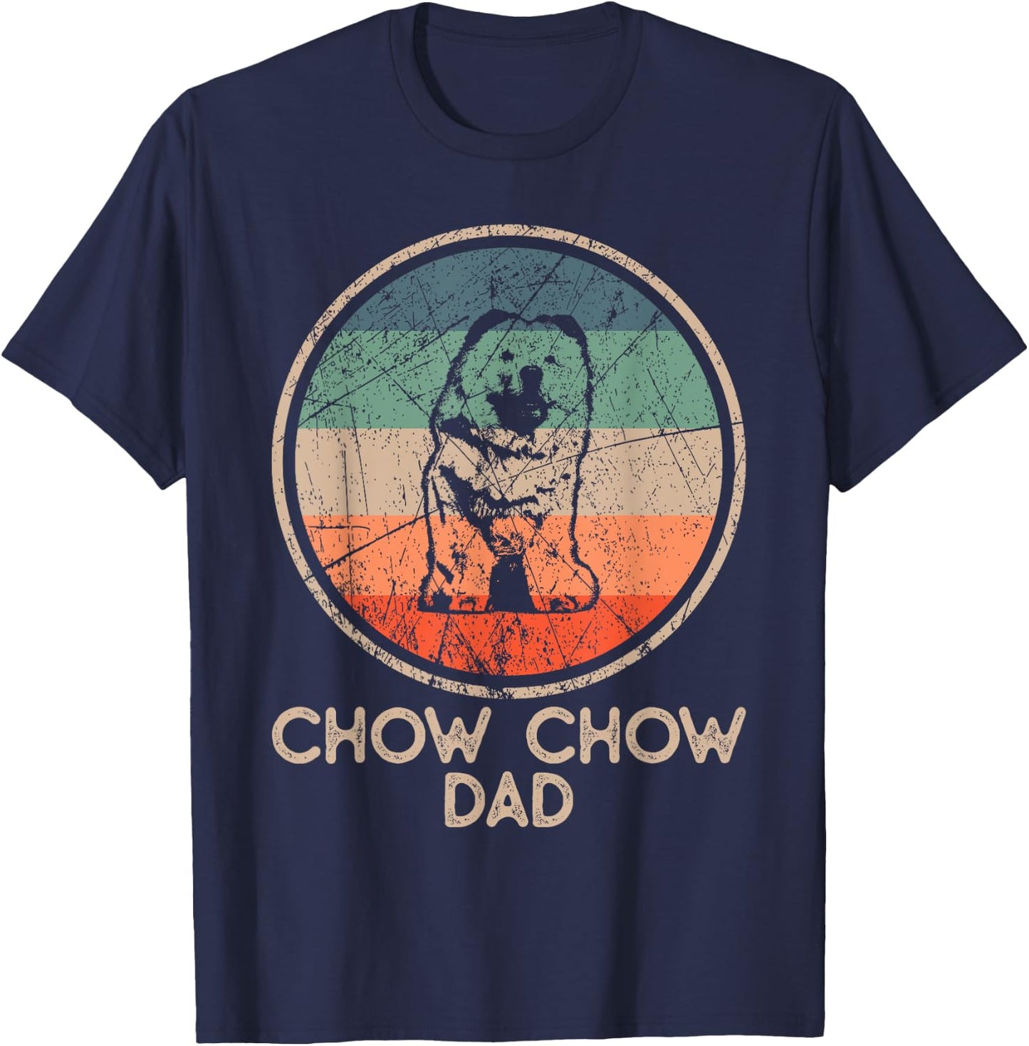 Chow Chow Dog - Vintage Chow Chow Dad Women T-Shirt - T-Shirt | Navy