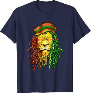 Reggae Music lovers , Jamaican Lion T-Shirt - T-Shirt | Navy