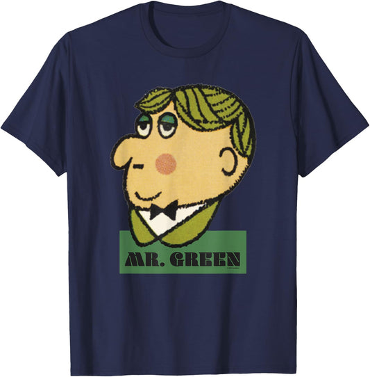 Clue Halloween Mr. Green Big Face T-Shirt - T-Shirt | Navy