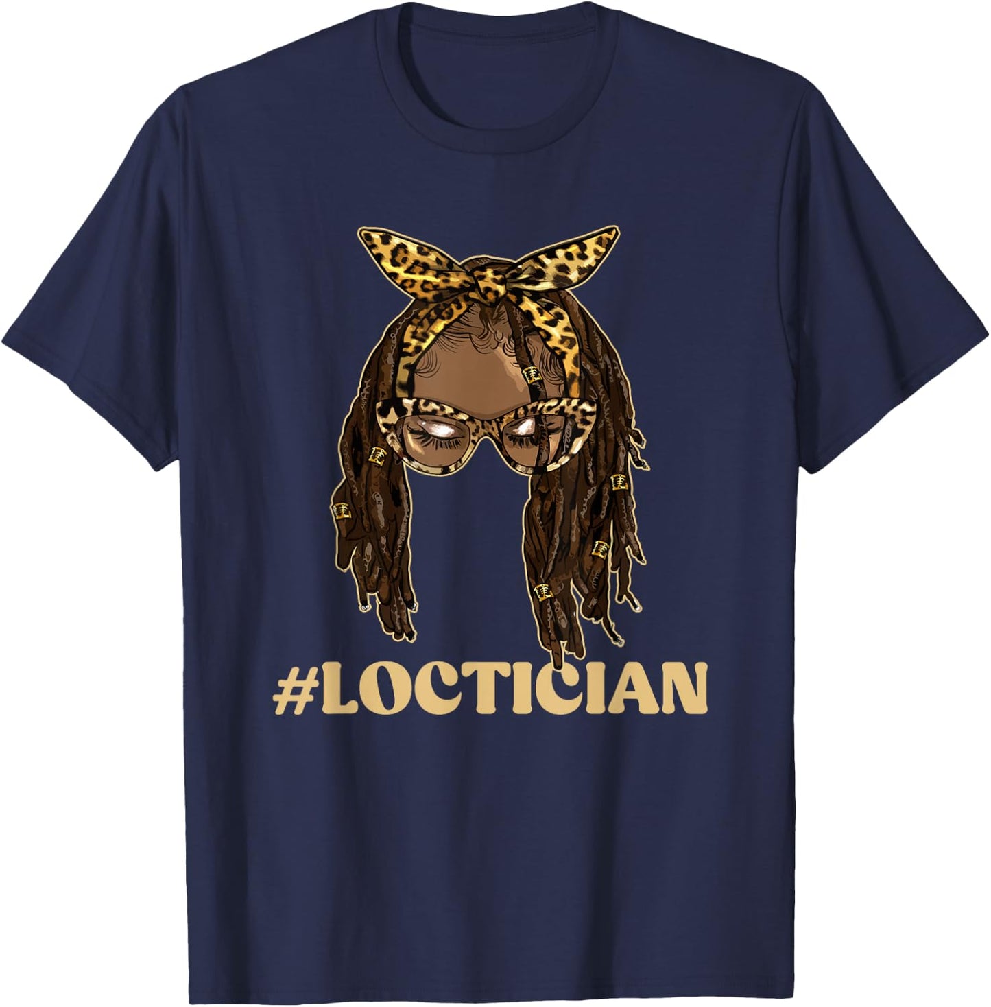 Loctician Hairdresser Dreadlock Hairstylist Beautician T-Shirt - T-Shirt | Navy
