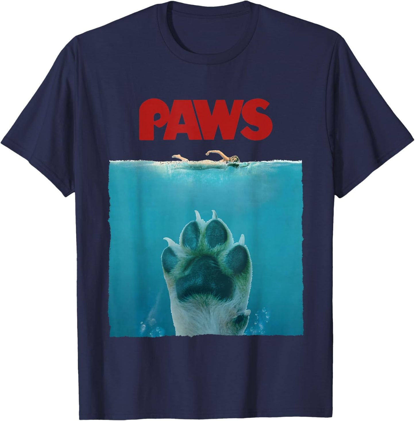 Funny & Awesome Paws Movie Parody Dog T-Shirt - T-Shirt | Navy