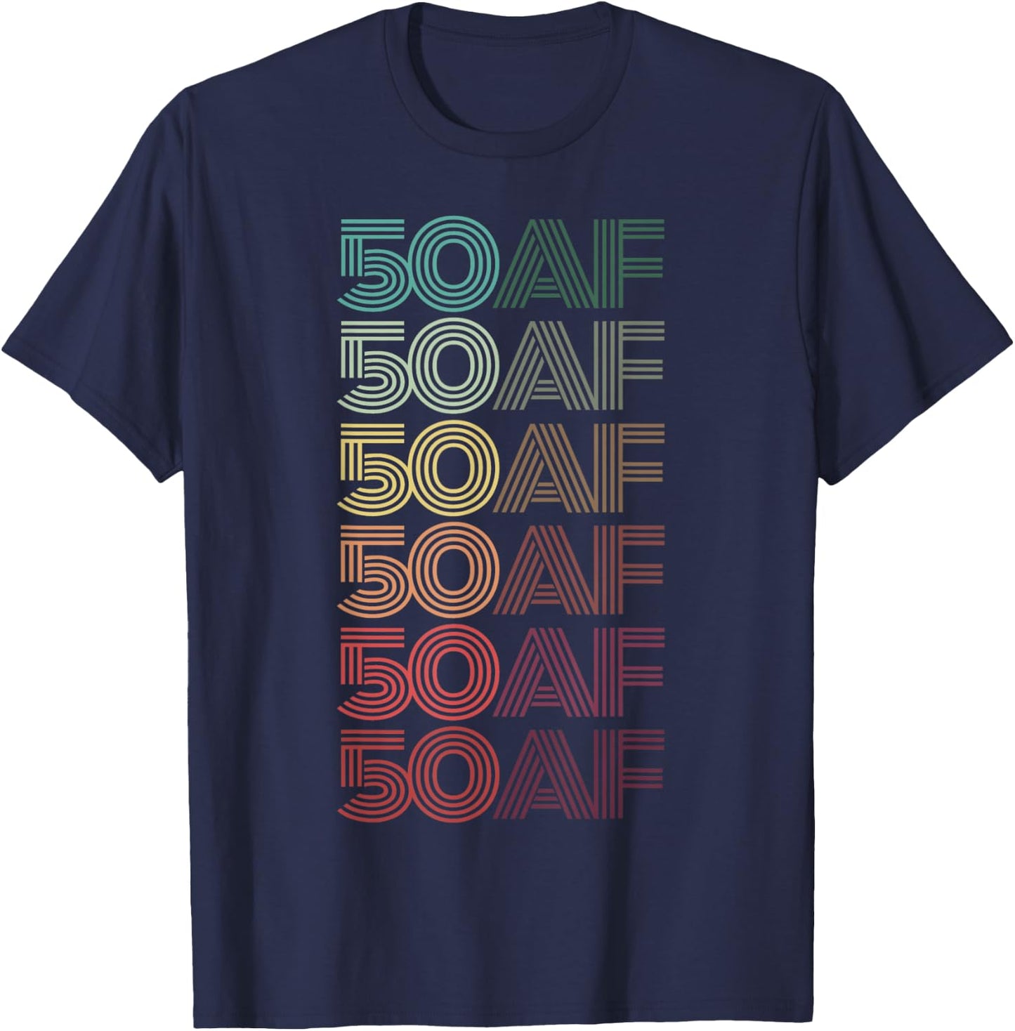 Retro 50 AF Vintage 50th Birthday Hello Fifty 1975 Fifties T-Shirt - T-Shirt | Navy