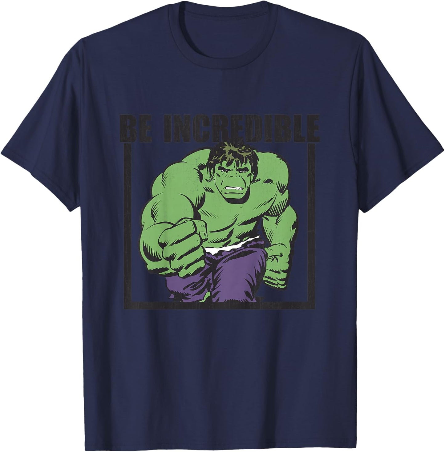 Kids Marvel Hulk Be Incredible Vintage Kids Graphic T-Shirt - T-Shirt | Navy