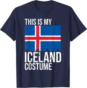 Vintage This Is My Iceland Flag Costume for Halloween T-Shirt - T-Shirt | Navy