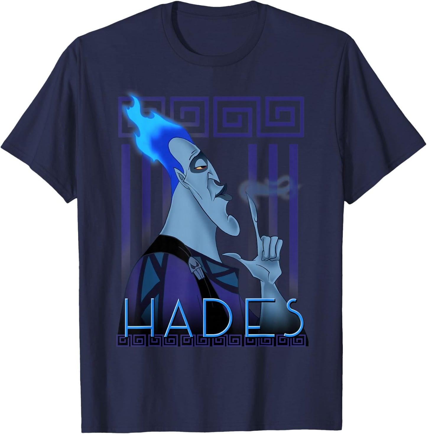 Disney Hercules Hades Geometric Portrait Graphic Small T-Shirt - T-Shirt | Navy